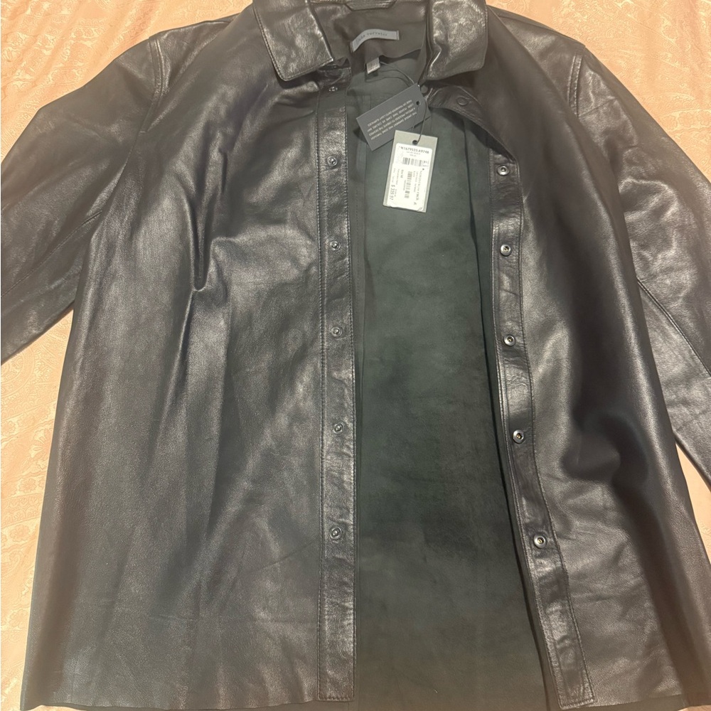 JOHN VARVATOS LEATHER SHIRT JACKET SZ 50/L - Picture 7 of 7